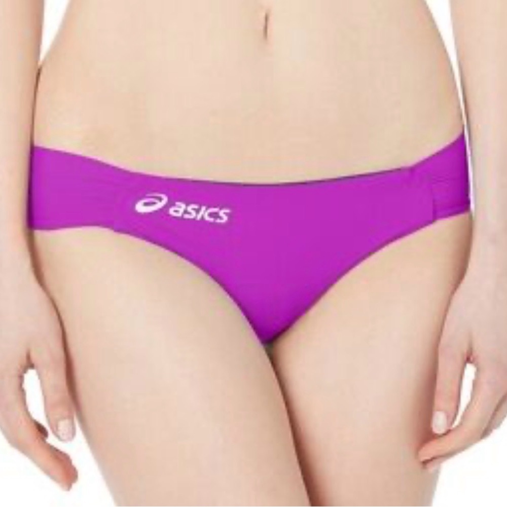 ASICS Reversible Bright Purple Magenta & Dark Navy Low-Rise Bikini Bottoms ONLY